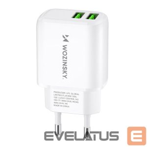 Adapter Wozinsky  Wozinsky CUWCW 2.4A 2 x USB-A Wall Charger - White 
