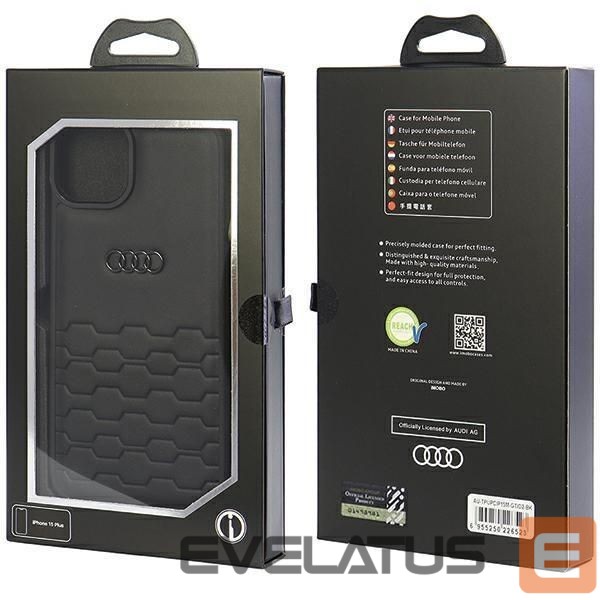 Back panel cover Audi Audi GT Synthetic Leather case for iPhone 15 Plus - black