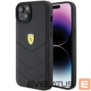 Back panel cover Ferrari  Ferrari FEHCP15MRDUK iPhone 15 Plus 6.7" black/black hardcase Quilted Metal Logo