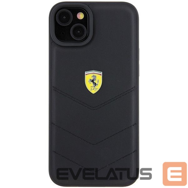 Back panel cover Ferrari Ferrari FEHCP15MRDUK iPhone 15 Plus 6.7" black/black hardcase Quilted Metal Logo