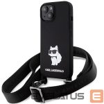 Back panel cover Karl Lagerfeld  Karl Lagerfeld KLHCP15SSCBSCNK iPhone 15 6.1" hardcase black/black Crossbody Silicone Choupette 