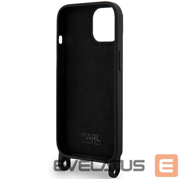 Back panel cover Karl Lagerfeld Karl Lagerfeld KLHCP15SSCBSCNK iPhone 15 6.1" hardcase black/black Crossbody Silicone Choupette