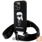 Back panel cover Karl Lagerfeld  Karl Lagerfeld KLHCP15XSCBSKNK iPhone 15 Pro Max 6.7" hardcase black/black Crossbody Silicone Ikonik 