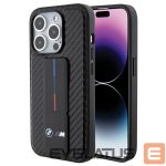 Back panel cover BMW  BMW Grip Stand Smooth & Carbon case for iPhone 15 Pro - black 