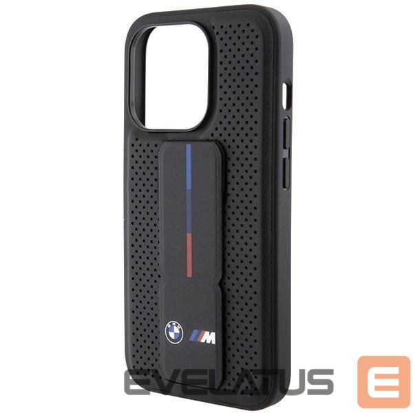 Back panel cover BMW BMW Grip Stand Smooth & Perforated case for iPhone 15 Pro - black
