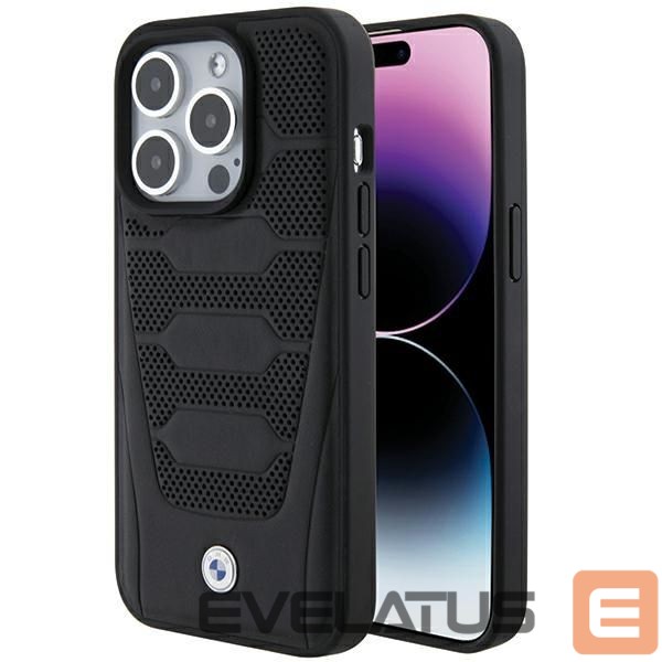 Back panel cover BMW BMW Leather Seats Pattern case for iPhone 15 Pro Max - black