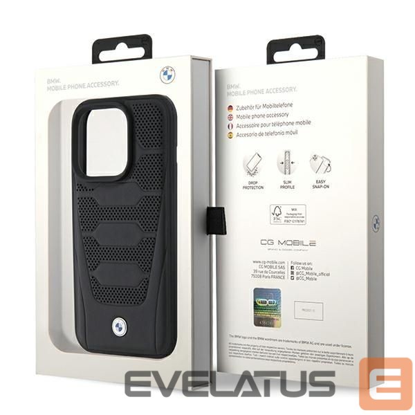 Back panel cover BMW BMW Leather Seats Pattern case for iPhone 15 Pro Max - black