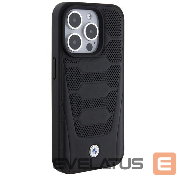 Back panel cover BMW BMW Leather Seats Pattern case for iPhone 15 Pro Max - black