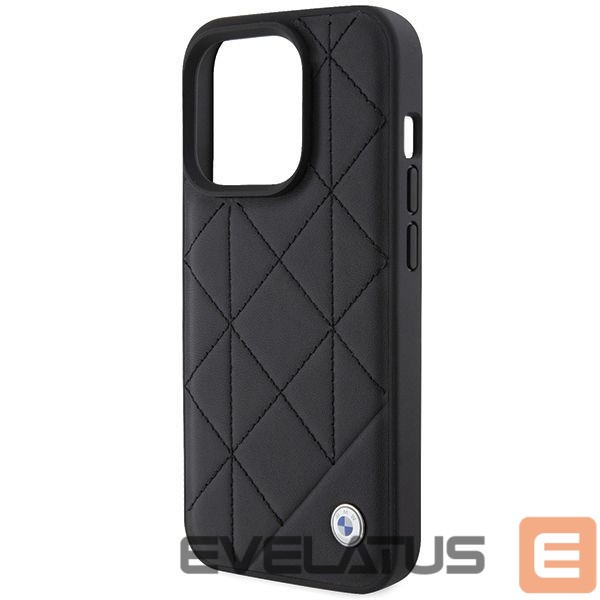 Back panel cover BMW BMW Leather Quilted case for iPhone 15 Pro Max - black