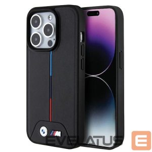 Back panel cover BMW  BMW Quilted Tricolor MagSafe case for iPhone 15 Pro - black 