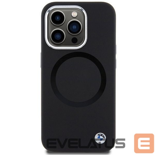 Back panel cover BMW BMW Signature Liquid Silicone MagSafe case for iPhone 15 Pro - black