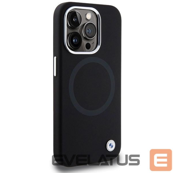 Back panel cover BMW BMW Signature Liquid Silicone MagSafe case for iPhone 15 Pro - black