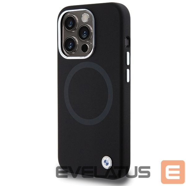 Back panel cover BMW BMW Signature Liquid Silicone MagSafe case for iPhone 15 Pro - black
