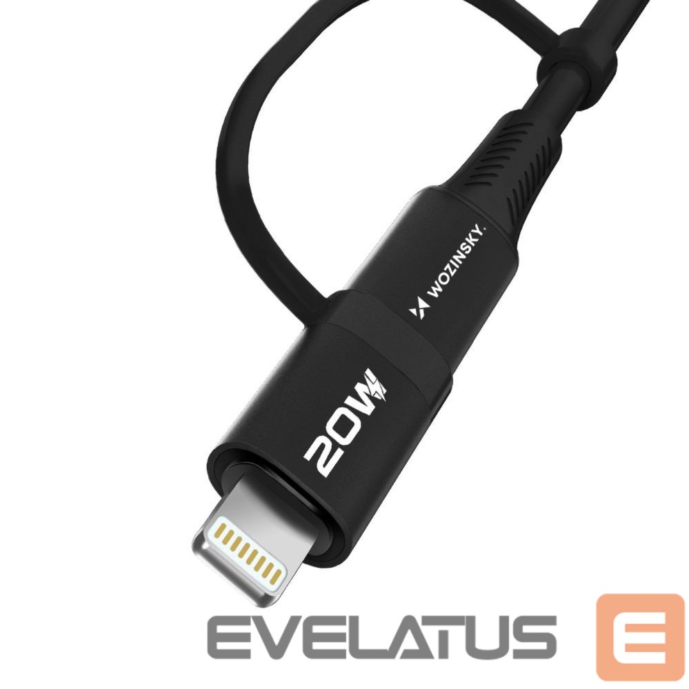 Cable Wozinsky Wozinsky WNBAA 4in1 cable 2x USB-C 1x USB-A 1x Lightning 60W 1 m - black
