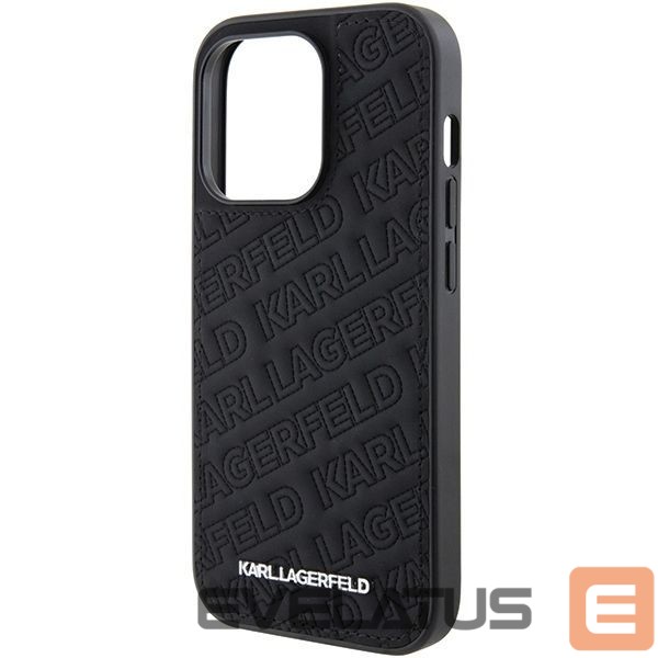 Back panel cover Karl Lagerfeld Karl Lagerfeld Quilted K Pattern iPhone 15 Pro Case - Black