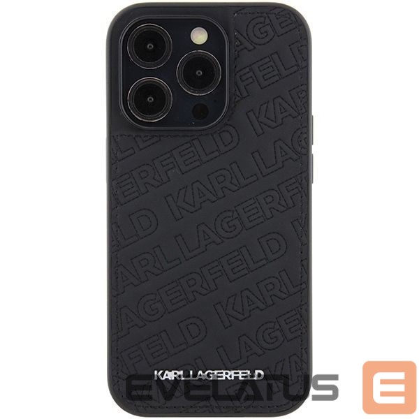 Back panel cover Karl Lagerfeld Karl Lagerfeld Quilted K Pattern iPhone 15 Pro Case - Black
