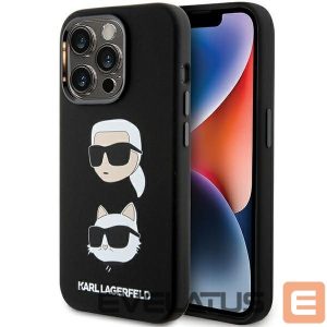 Back panel cover Karl Lagerfeld Apple Karl Lagerfeld Silicone Karl&Choupette Head case for iPhone 15 Pro - black 