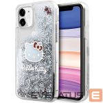 Back panel cover Hello Kitty  Hello Kitty Liquid Glitter Charms Kitty Head Case for iPhone 11 / Xr - Silver 