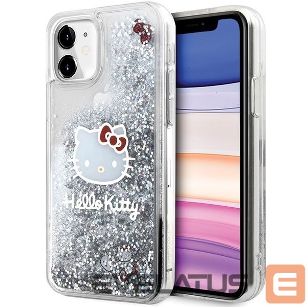 Back panel cover Hello Kitty Hello Kitty Liquid Glitter Charms Kitty Head Case for iPhone 11 / Xr - Silver