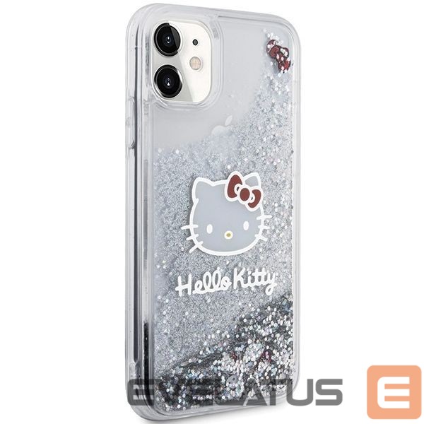 Back panel cover Hello Kitty Hello Kitty Liquid Glitter Charms Kitty Head Case for iPhone 11 / Xr - Silver