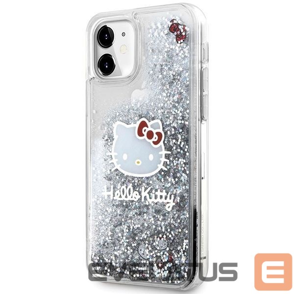 Back panel cover Hello Kitty Hello Kitty Liquid Glitter Charms Kitty Head Case for iPhone 11 / Xr - Silver