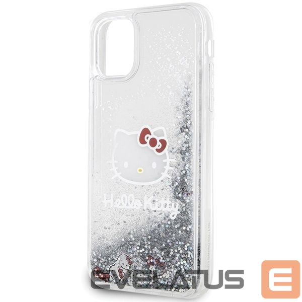Back panel cover Hello Kitty Hello Kitty Liquid Glitter Charms Kitty Head Case for iPhone 11 / Xr - Silver