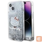Back panel cover Hello Kitty  Hello Kitty Liquid Glitter Charms Kitty Head case for iPhone 14 - silver 