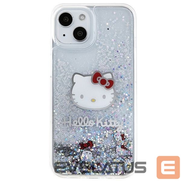 Back panel cover Hello Kitty Hello Kitty Liquid Glitter Charms Kitty Head case for iPhone 14 - silver