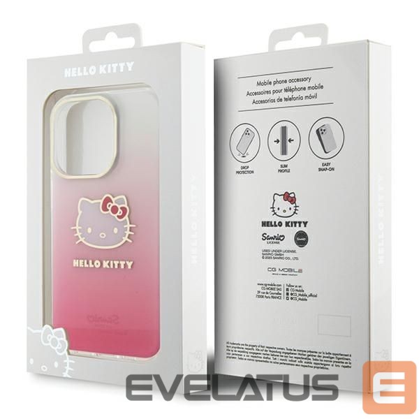 Back panel cover Hello Kitty Hello Kitty IML Gradient Electrop Kitty Head case for iPhone 14 Pro Max - pink