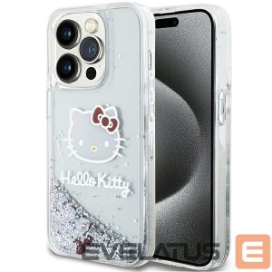 Back panel cover Hello Kitty  Hello Kitty Liquid Glitter Charms Kitty Head case for iPhone 14 Pro Max - silver 