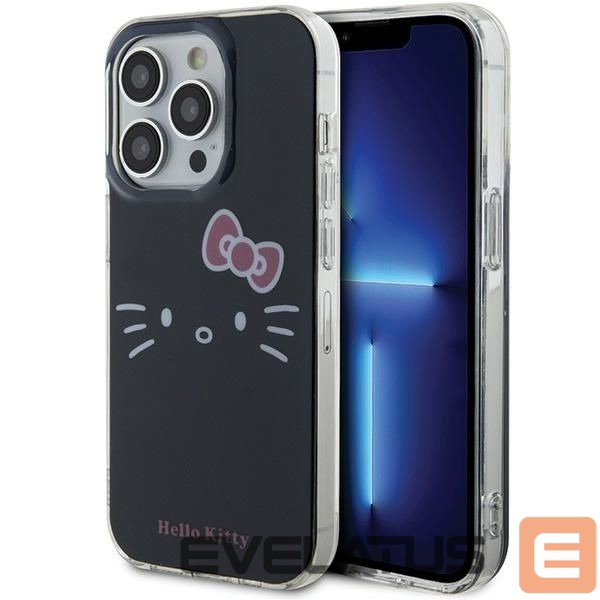 Back panel cover Hello Kitty Hello Kitty IML Kitty Face case for iPhone 15 Pro - black