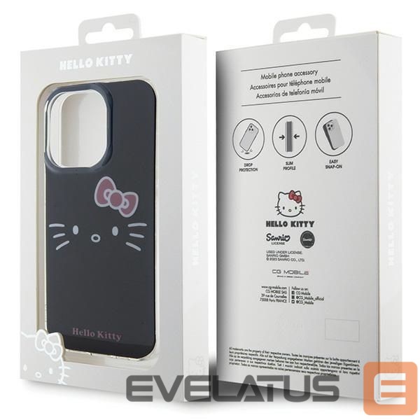 Back panel cover Hello Kitty Hello Kitty IML Kitty Face case for iPhone 15 Pro - black
