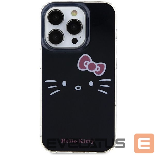 Back panel cover Hello Kitty Hello Kitty IML Kitty Face case for iPhone 15 Pro - black