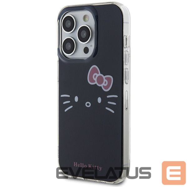 Back panel cover Hello Kitty Hello Kitty IML Kitty Face case for iPhone 15 Pro - black