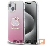 Back panel cover Hello Kitty  Hello Kitty IML Gradient Electrop Kitty Head case for iPhone 15 - pink 