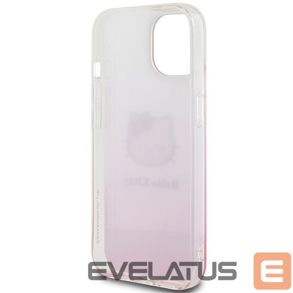 Back panel cover Hello Kitty Hello Kitty IML Gradient Electrop Kitty Head case for iPhone 15 - pink