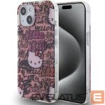 Back panel cover Hello Kitty  Hello Kitty IML Tags Graffiti case for iPhone 15 - pink 
