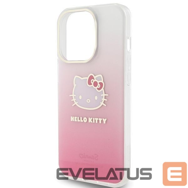 Back panel cover Hello Kitty Hello Kitty IML Gradient Electrop Kitty Head case for iPhone 15 Pro Max - pink