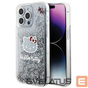 Back panel cover Hello Kitty  Hello Kitty Liquid Glitter Charms Kitty Head case for iPhone 15 Pro Max - silver 