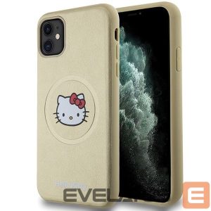 Back panel cover Hello Kitty  Hello Kitty Leather Kitty Head MagSafe case for iPhone 11 / Xr - gold 
