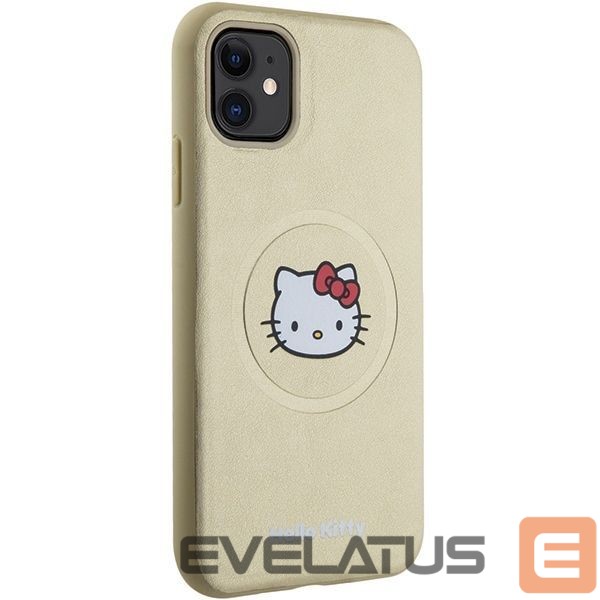 Back panel cover Hello Kitty Hello Kitty Leather Kitty Head MagSafe case for iPhone 11 / Xr - gold