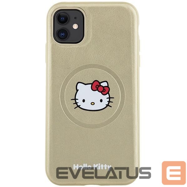 Back panel cover Hello Kitty Hello Kitty Leather Kitty Head MagSafe case for iPhone 11 / Xr - gold