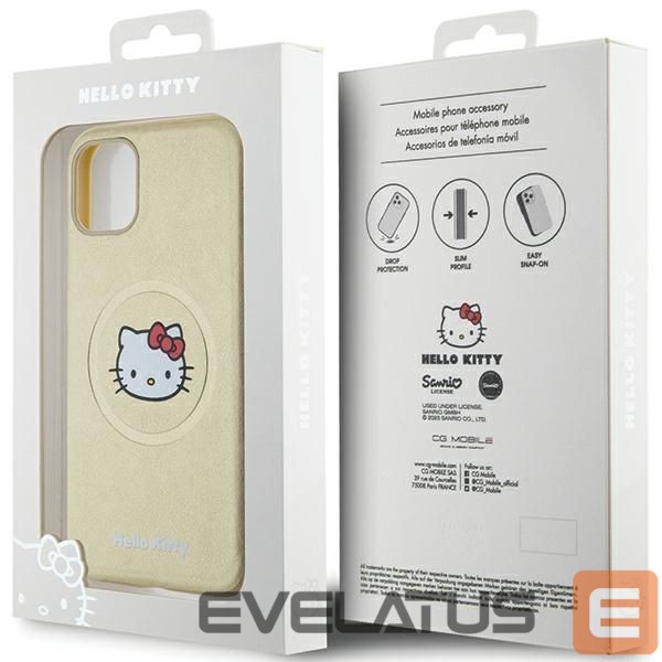 Back panel cover Hello Kitty Hello Kitty Leather Kitty Head MagSafe case for iPhone 11 / Xr - gold