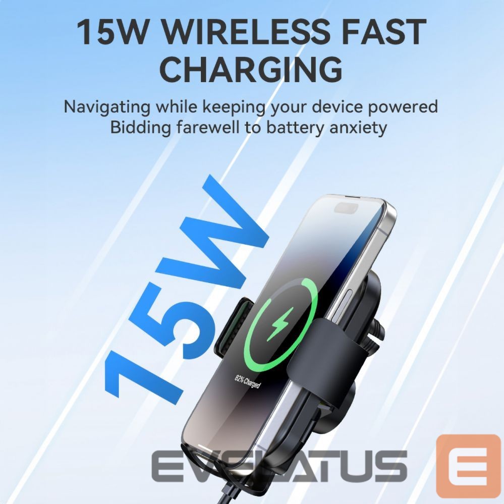 Auto holder Wozinsky Wozinsky WUMID Car Dashboard Phone Holder with 15W Inductive Charger - Black