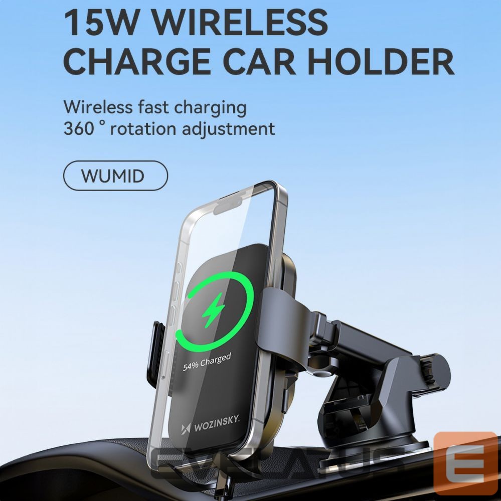 Auto holder Wozinsky Wozinsky WUMID Car Dashboard Phone Holder with 15W Inductive Charger - Black
