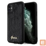 Back panel cover Guess  Guess Sequin Script Metal case for iPhone 11 / Xr - black 