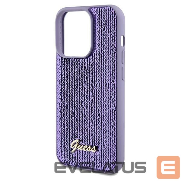 Back panel cover Guess Guess Sequin Script Metal case for iPhone 13 Pro / 13 - purple