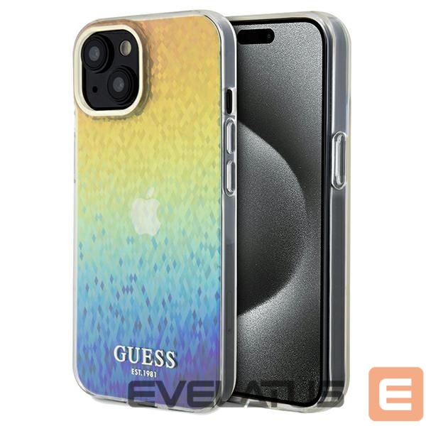 Back panel cover Guess Guess IML Faceted Mirror Disco Iridescent case for iPhone 14 / 15 / 13 - multicolor