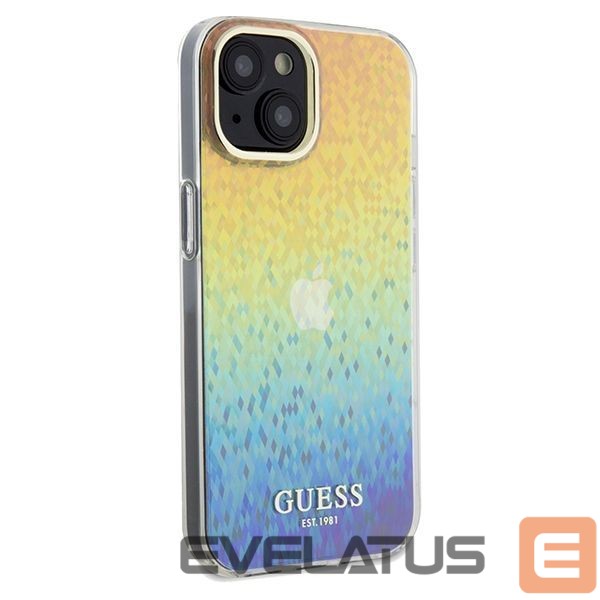 Back panel cover Guess Guess IML Faceted Mirror Disco Iridescent case for iPhone 14 / 15 / 13 - multicolor