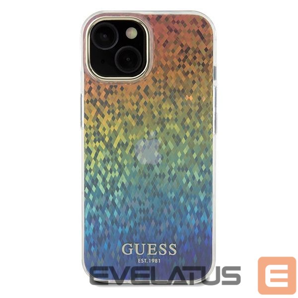 Back panel cover Guess Guess IML Faceted Mirror Disco Iridescent case for iPhone 14 / 15 / 13 - multicolor